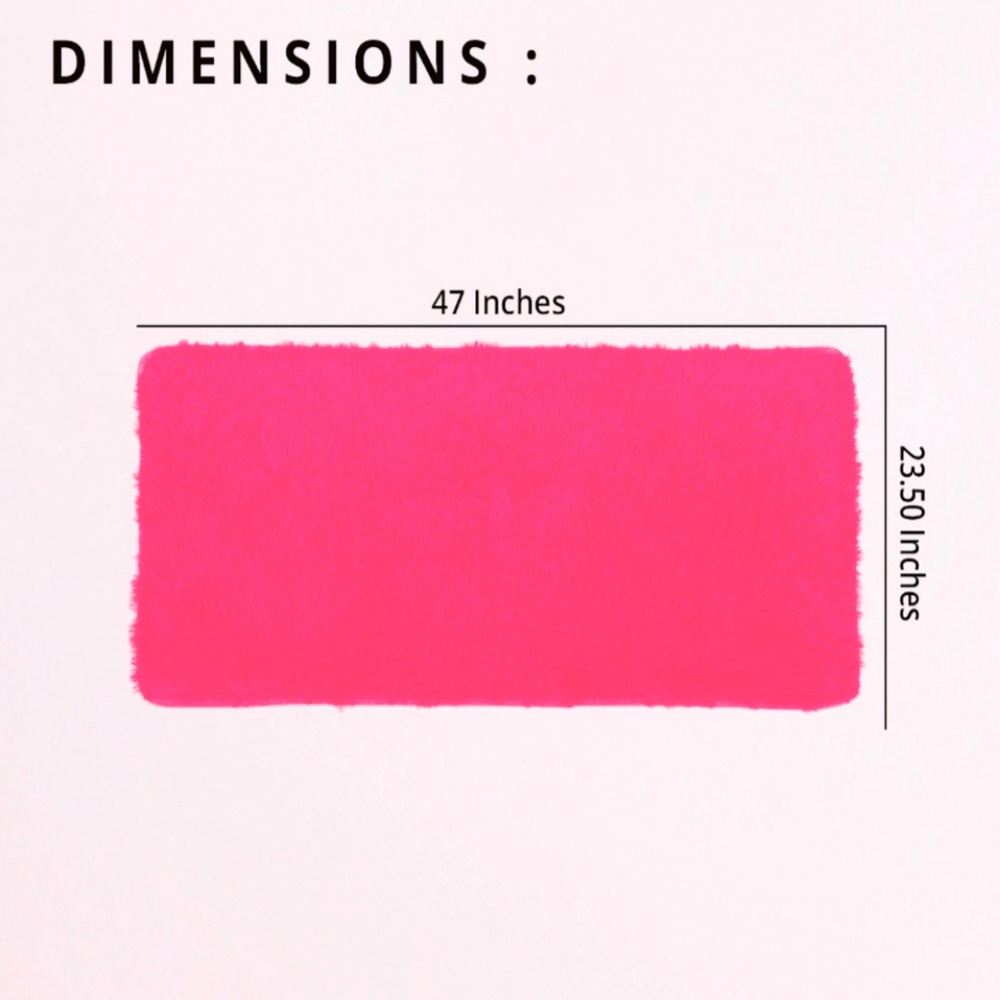 HOMESMART Pink Microfiber High Pile Rug with Non-Slip Back - Picture 3 of 7